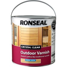 Ronseal Crystal Clear Outdoor Varnish 2.5L Satin Waterproof UV Protection