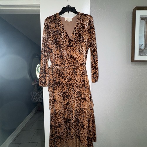 Leopard Print Velvet Dress By Brand nurture