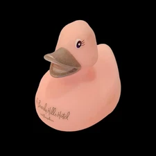 RARE Collectible THE BEVERLY HILLS HOTEL & BUNGALOWS Pink Green Rubber Ducky