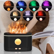 USB Air Humidifier Essential Oil Aroma Diffuser 3D Flame Mist For Spa Yoga 200ml