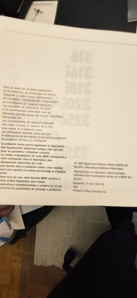 Notice d'utilisation original BMW E30 pas une copie! - Immagine 3 di 4