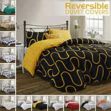 Image of Reversible Duvet Cover Brushed Microfire Quilt Cover Luxury Bedding Set All Size