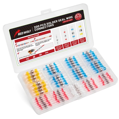 #ad #ad RED WOLF 200 PCS Solder Seal Wire Connector Kit 26 10 Gauge AWG Self Solderi... $21.82