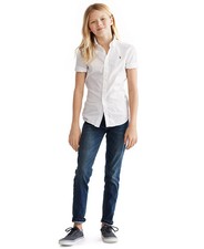 NWT Polo Ralph Lauren Girls White Short Sleeve Solid Oxford Top 8 pjl0321