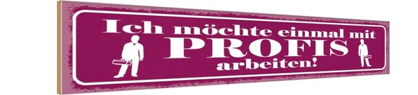 Holzschild 10X46 Cm Ich MöChte Einmal Mit Profis Arbeiten Deko Geschenk Holz Sch-image