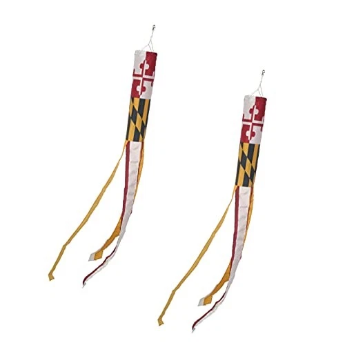 Paquete de 2 calcetines de viento a rayas banderas del estado de Estados Unidos con bandera de Maryland para patio y - Imagen 2 de 7