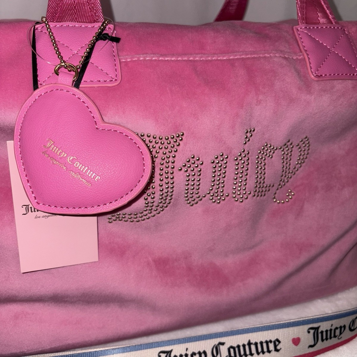 Juicy Couture Wordplay Overnighter Weekender Juicy Pink Velour