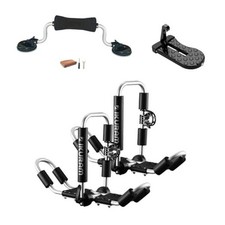 Kayak Roof Rack, Aluminum Kayak Carrier Folding J-Style Bilateral Roller Step