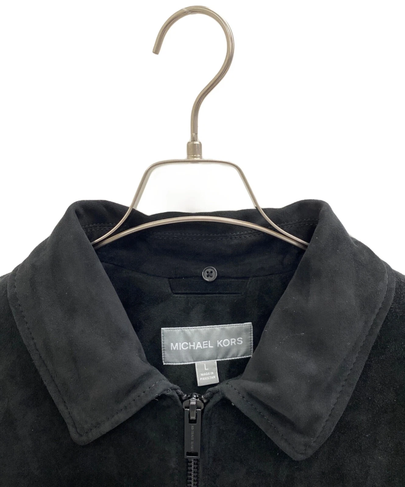 Michael Kors Suede Leather Zip Blouson Jacket Men's Size L Black - product detail image 3