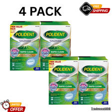 Polident Denture Cleanser Tablets Rapid Clean Antibacterial, 4 Boxes, 408 Count!