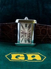 Cartier Tank Divan Watch Automatic Mens 38mm Steel Silver Roman Dial Box Swiss