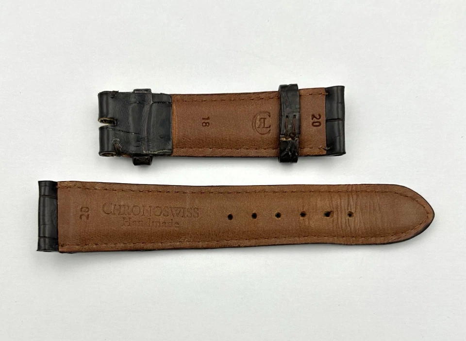 Original Chronoswiss Alligator Lederarmband, Braun - 20/18 mm - Bild 2 von 4
