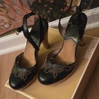 Michael Kors Women's Black Leather Round Toe Studded Ankle Strap Heels US 8 M — photo 2