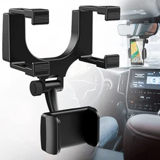 360° Car Phone Holder Rotatable And Retractable Rearview Mirror Mount Universal