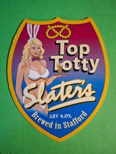 ECCLESHALL brewery TOP TOTTY sexy real ale beer pump clip badge CLOSED slater's