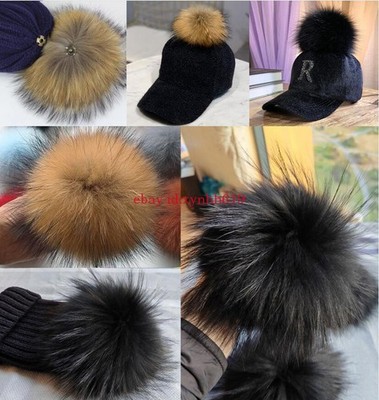 2026 Echt Fell Bommel Pelz Pompon Mit Druckknopf DIY für Mütze Wintermütze