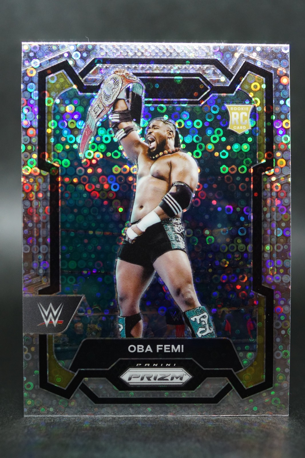 2024 Panini WWE Prizm Under Card Silver Disco Prizm #199 OBA FEMI Rookie Invest