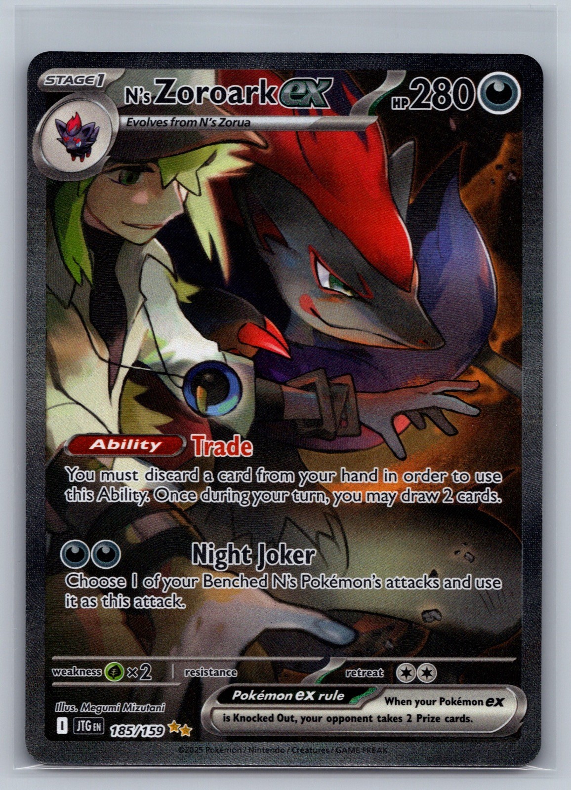 N's Zoroark ex 185/159 Journey Together Pokemon Holo NM