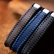 Genuine Leather Car Remote Key Fob Case Cover For Jeep JT Gladiator Wrangler JL