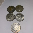 5 Kennedy Half Dollars 1969 Circulated 40% Silver 50C Lot