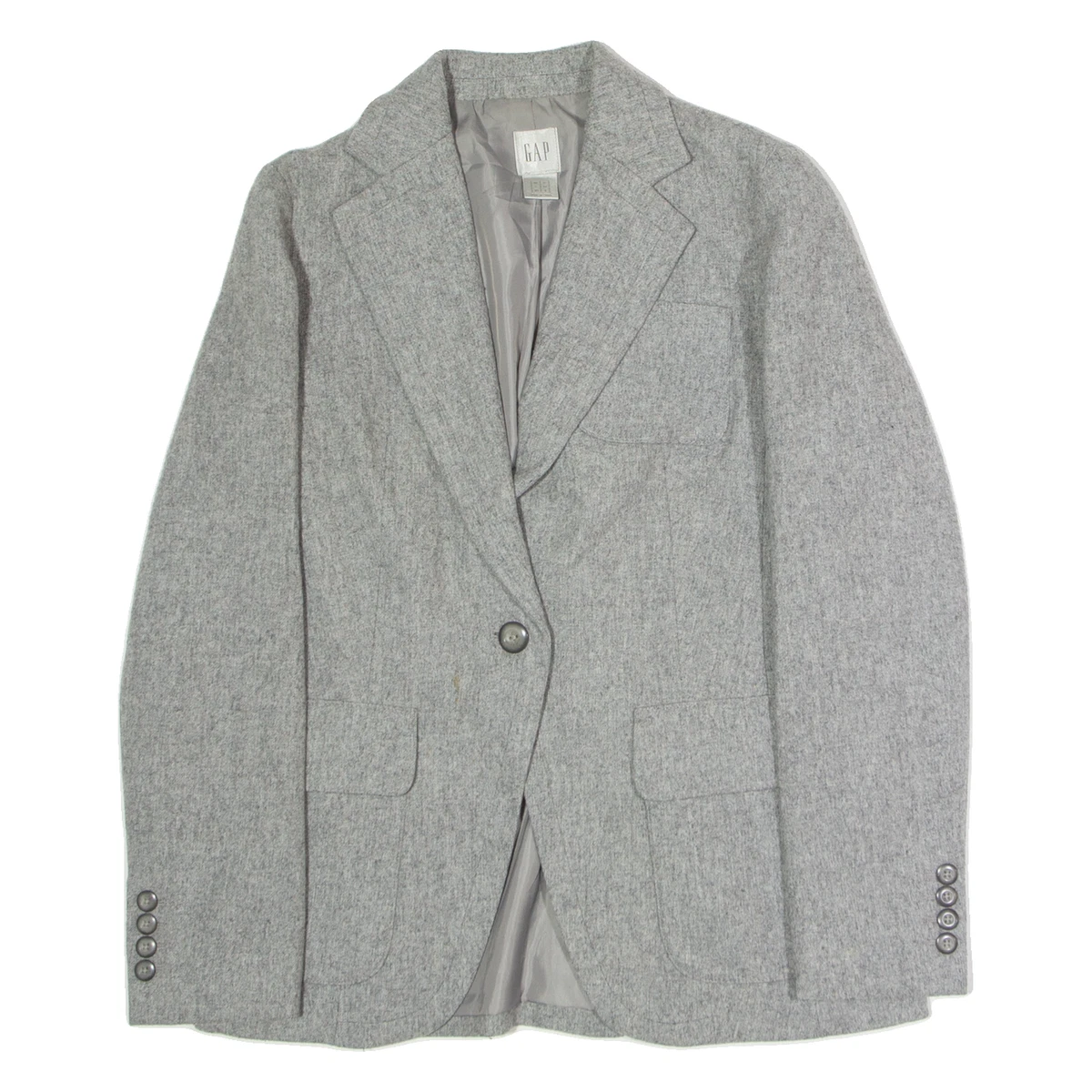 Blazer Rayé Gris GAP En Coton - Taille 8 - Femme - Occasion Très Bon état