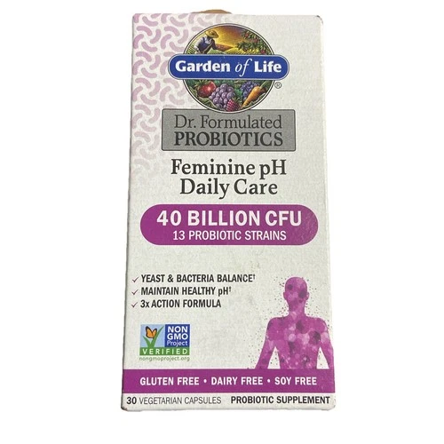 NEW Garden of Life Feminine pH Daily Care Probiotic 40 Billion CFU 30 Caps 04/26