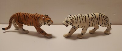 2006 Safari Ltd Lot of  2 Wild African Tigers Orange and White