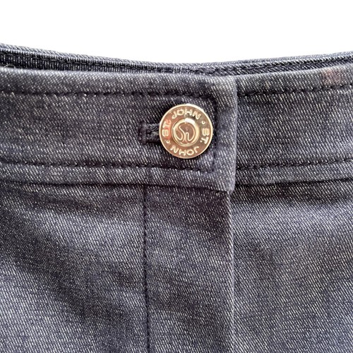 St. John Sport Marie Gray Chambray Bermuda Short Y2K 15” Front Slit Stretch 6 - Picture 3 of 10