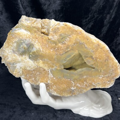 8  Blue Botryoidal Chalcedony Fluorite Geode Rough Quartz Iron Orange Agate 6Lbs