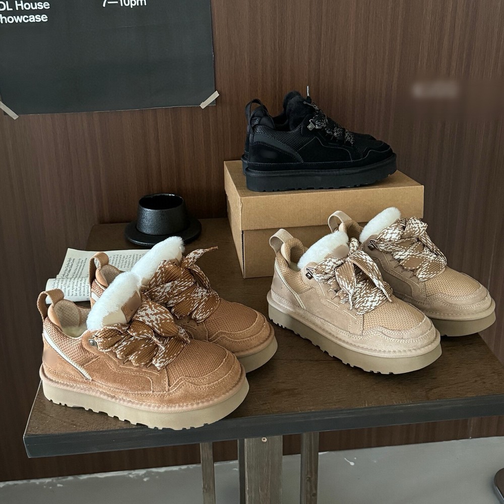 2024 UGG Brand Lowmel Suede Training Shoes for Winter Warm Women's Comfort Shoes
