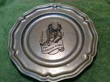 Bon Chef Augusta NJ “THE CENTER RING" CLOWN  PEWTER PLATE 10 1/2" DIA.