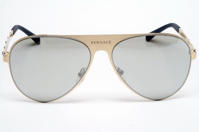 古銅　古鏡　391g Versace Sunglasses Gold Medusa Pilot Silver Mirror Metal MOD VE