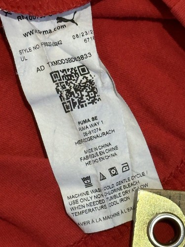 Puma Shirt Youth Size Large Red Short Sleeve Casual Tee Graphic Boys - Picture 10 of 10