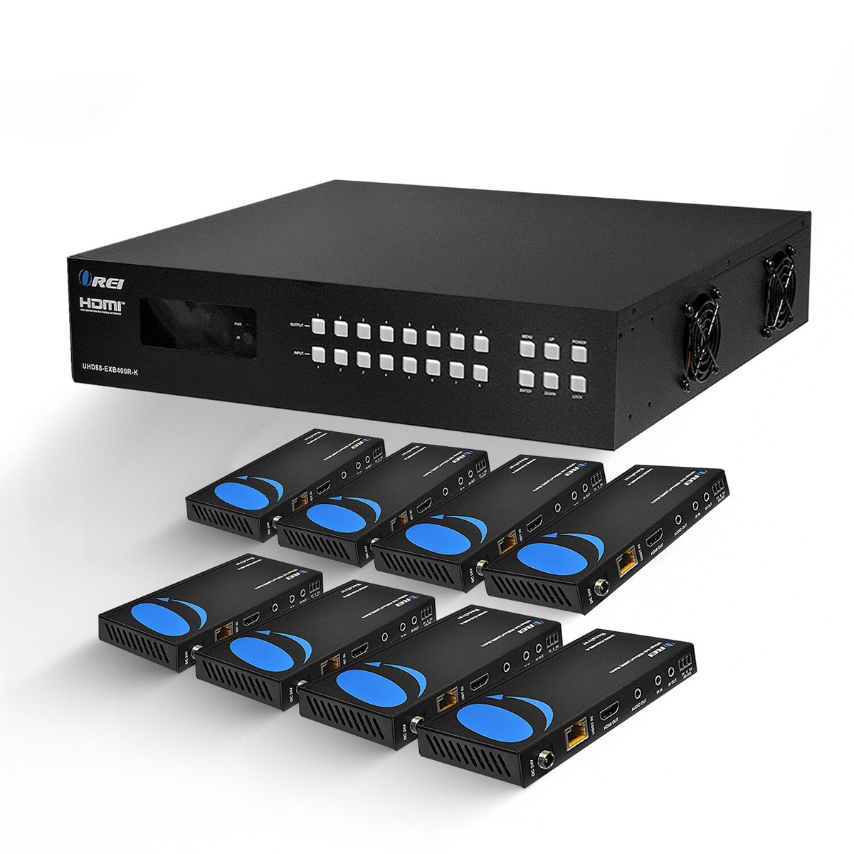 OREI HDMI Over Ethernet Extender - Up To 330 Ft Over Cat5e/Cat6, 1080P, HDMI Loop Out, Supports 1-to-Many Connections