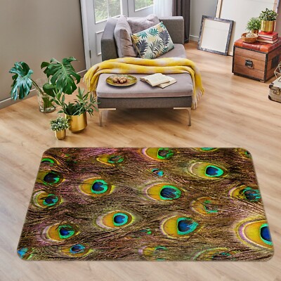 3D Yellow Peacock ZHUA3034 Game Non Slip Rug Mat Photo Carpet Zoe