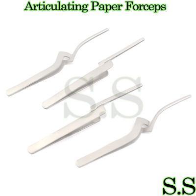 4 Articulating Paper Forceps Straight + Curved Dental Insturments