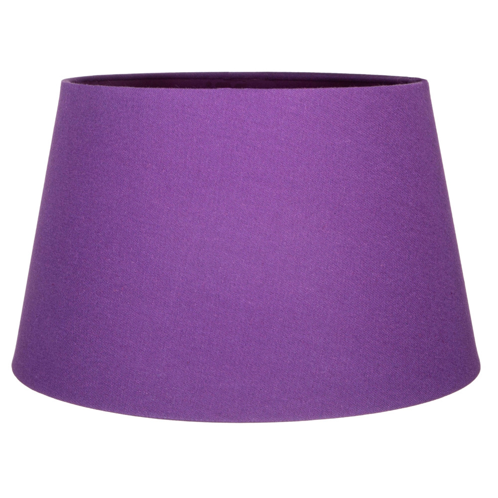 Traditional 30cm Purple Linen Fabric Drum Table/Pendant Shade 60w Maximum by ...