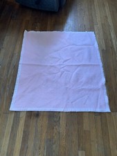 Vintage Acrylic Material Trimmed Baby Blanket Pink 45x40 Inches