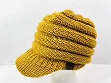 CC Ponytail Beanie Hat Soft Stretch Cable Knit High Bun Ponytail