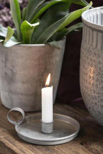Ib Laursen Kammerleuchter Kerzenständer grau Kerzenhalter shabby 5719-18 - Bild 1 von 3