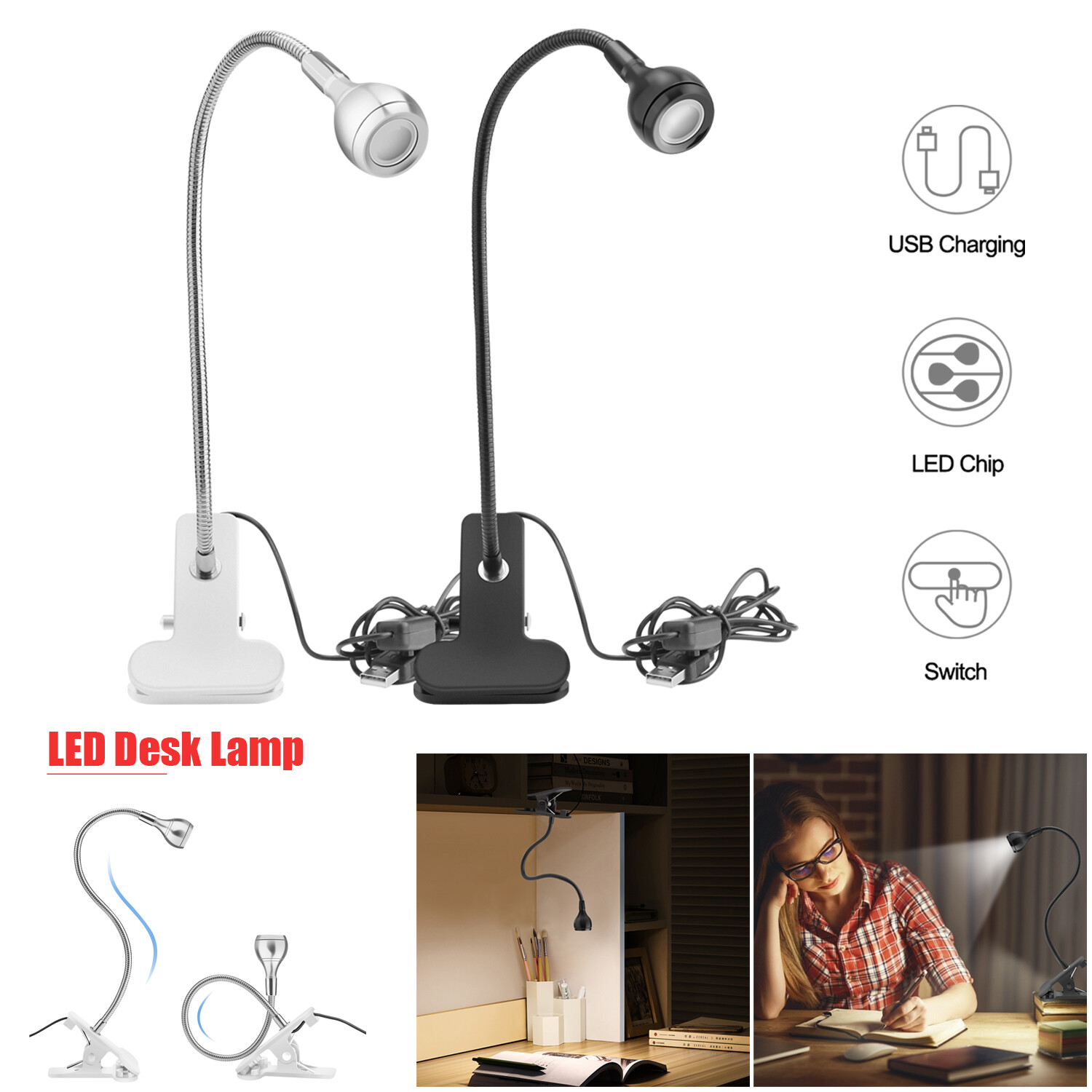 clamp on led desk lamp