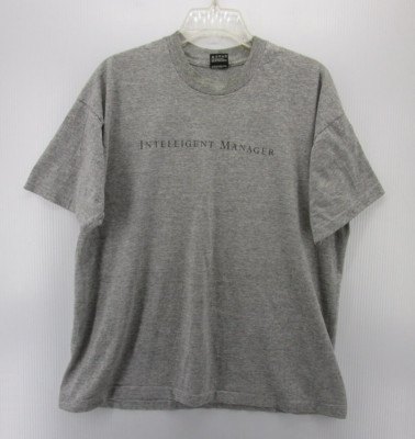 VINTAGE Compaq Shirt Men XL Gray Computer Intelligent Manager Single Stitch 90s*