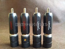 4x Audio HiFi Rhodium Plated RCA Connector Plug phono cables