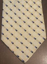 Vintage Tommy Hilfiger Gold Blue Silk Men’s Neck Tie Made In USA