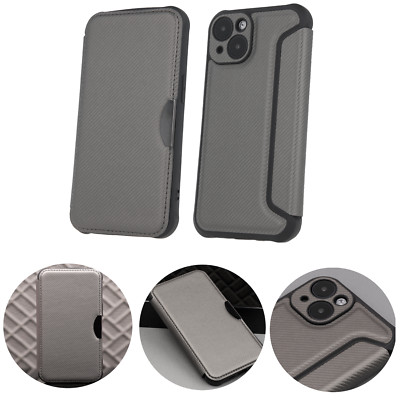 FÜR APPLE IPHONE 15 PRO - RAZOR Book Cover Hülle Handy Case Etui Tasche SILBER
