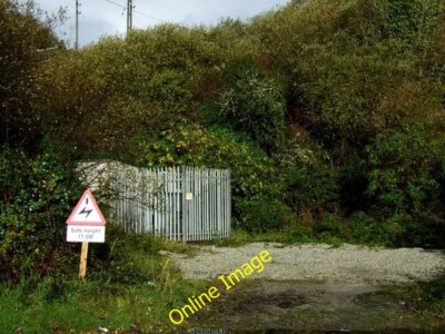 Foto 6x4 Gleis ab Par Moorstraße (A3082) Oberleitung Warnschild. c2014