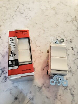 Case of Six Legrand Decorator 2-in-1 Single-Pole Switch Almond TM811LCC6 
