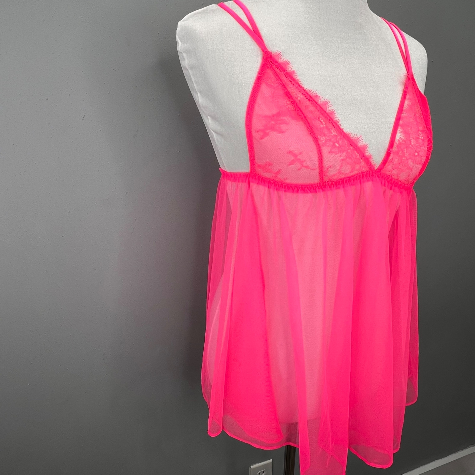 Victorias Secret Babydoll Mesh Nightie Lingerie Neon … Gem