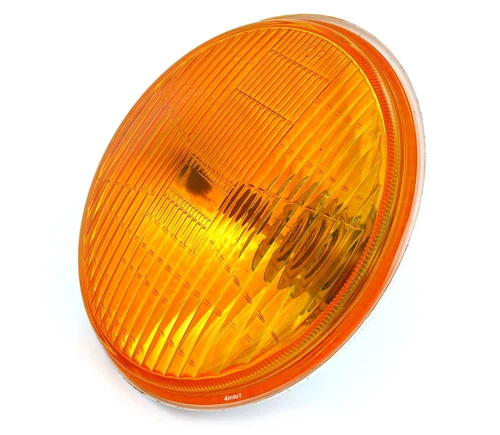 6.5" Halogen H4 Motorcycle Headlight Amber - Vintage Cafe Racer Bobber Chopper