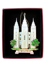 Mormon Temple Ornament Salt Lake City LDS Utah Travel Souvenir 2D Brass